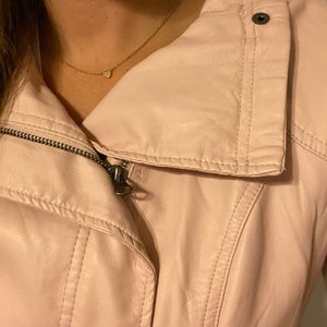 “Millennial Pink” moto jacket vegan leather